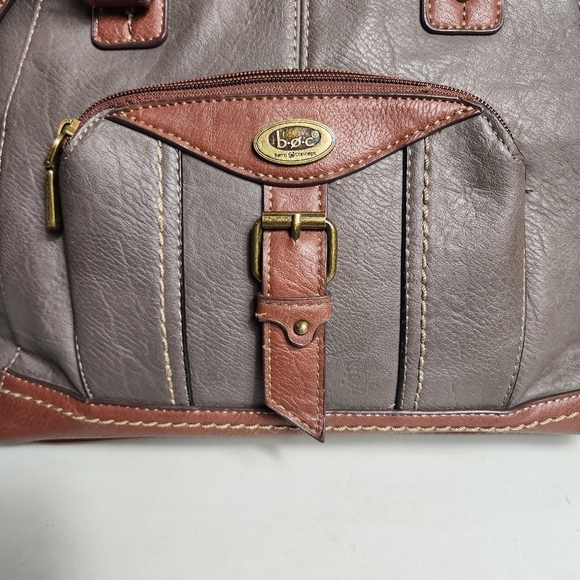 b.o.c Born Vegan Gray/Tan Top Handle Satchel Handbag - Picture 2 of 10